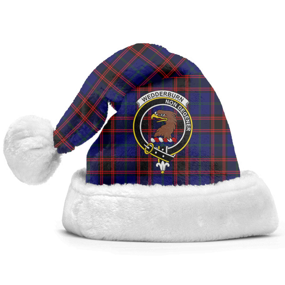 Clan Wedderburn Tartan Crest Christmas Santa Hat UL28 Wedderburn Tartan Tartan Santa Hat