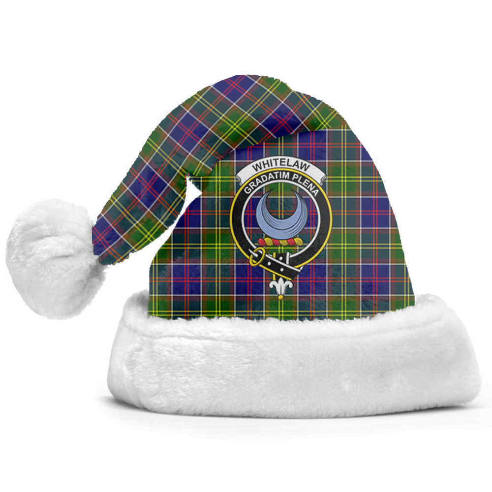 Clan Whitelaw Tartan Crest Christmas Santa Hat RN24 Whitelaw Tartan Tartan Santa Hat