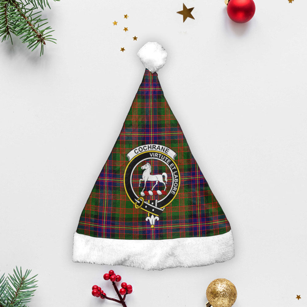 Clan Cochrane Modern Tartan Crest Christmas Santa Hat TD65 Cochrane Modern Tartan Tartan Santa Hat