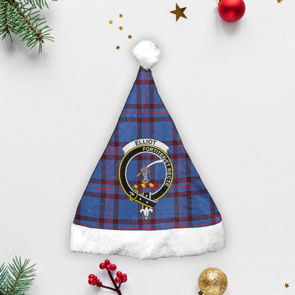 Clan Elliot Modern Tartan Crest Christmas Santa Hat ZK65 Elliot Modern Tartan Tartan Santa Hat