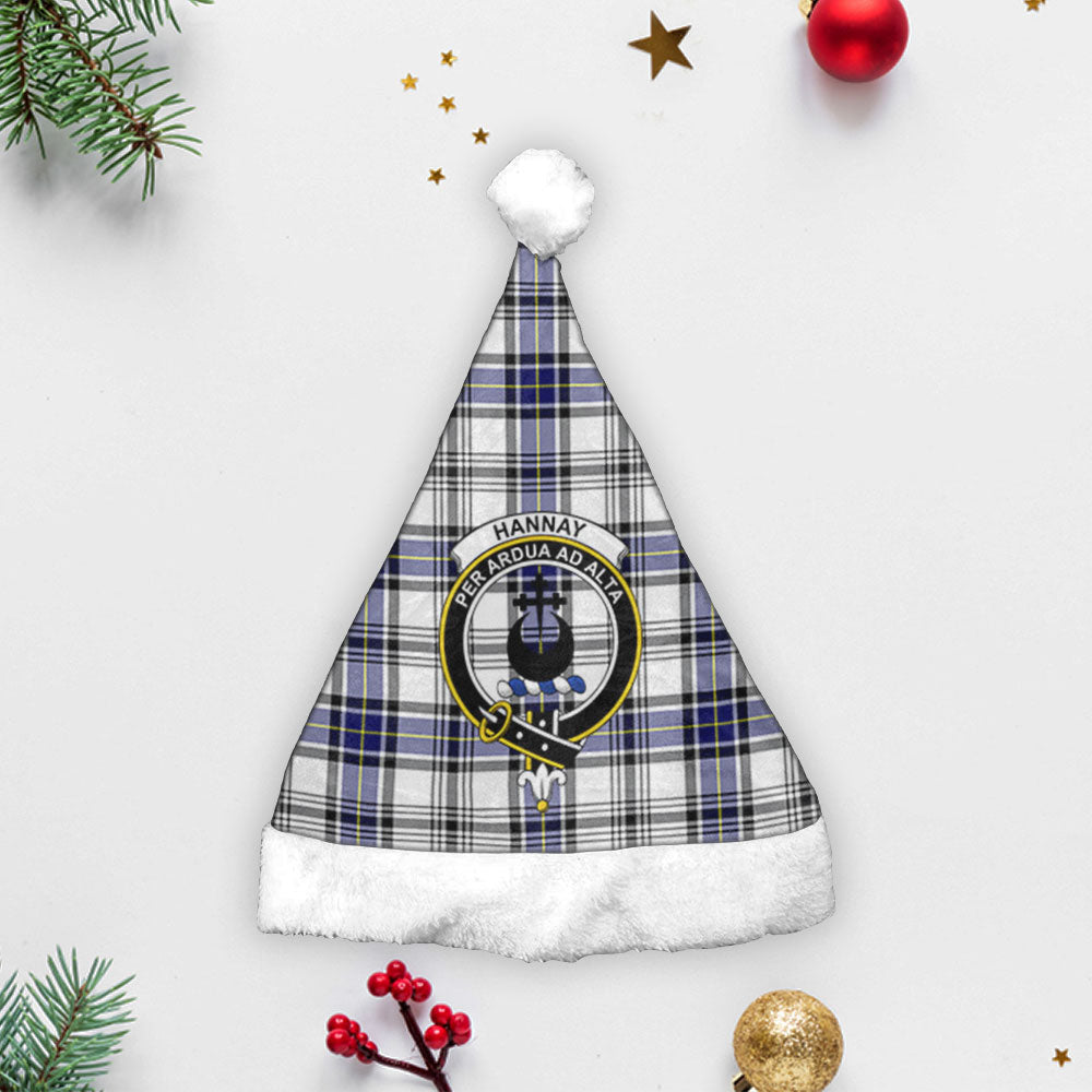 Clan Hannay Modern Tartan Crest Christmas Santa Hat BS51 Hannay Modern Tartan Tartan Santa Hat
