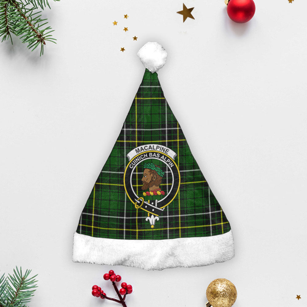 Clan MacAlpine Modern Tartan Crest Christmas Santa Hat BD10 MacAlpine Modern Tartan Tartan Santa Hat