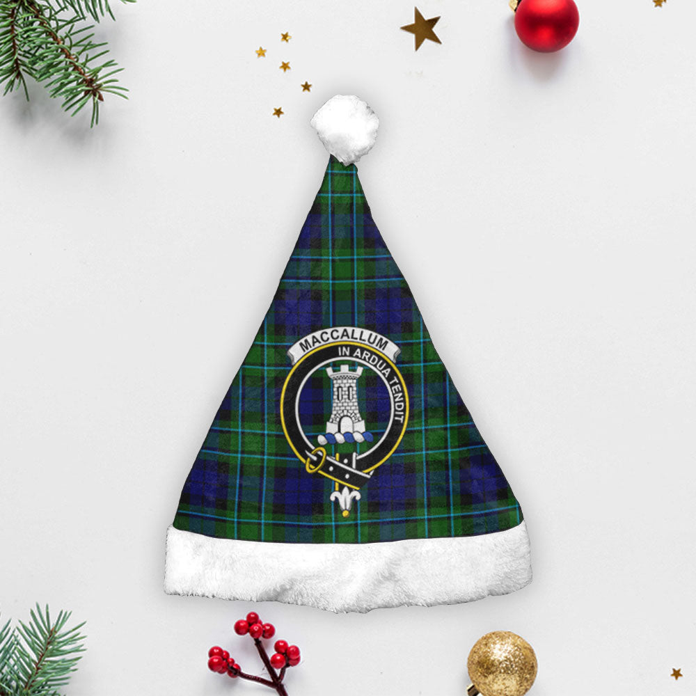 Clan MacCallum Modern Tartan Crest Christmas Santa Hat NB58 MacCallum Modern Tartan Tartan Santa Hat