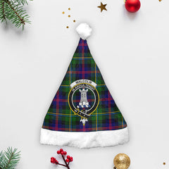 Clan Malcolm Tartan Crest Christmas Santa Hat HY19 Malcolm Tartan Tartan Santa Hat