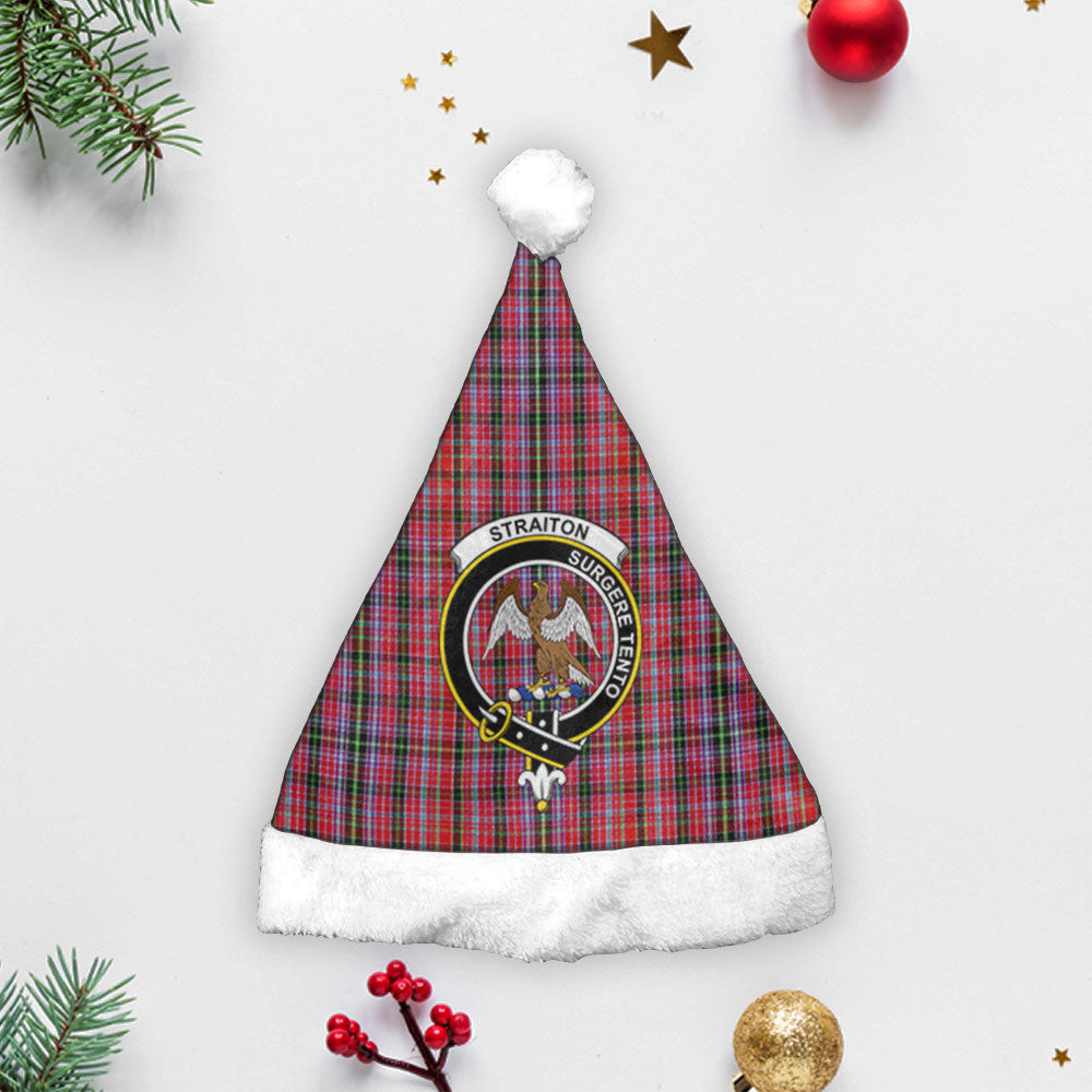 Clan Straiton Tartan Crest Christmas Santa Hat ZF41 Straiton Tartan Tartan Santa Hat