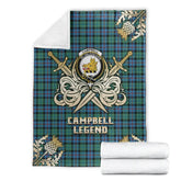 Clan Campbell of Cawdor Ancient Tartan Gold Courage Symbol Blanket JM73 Clan Campbell of Cawdor Tartan Today