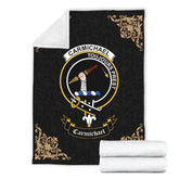 Clan Carmichael Crest Tartan Premium Blanket Black NG17 Clan Carmichael Tartan Today