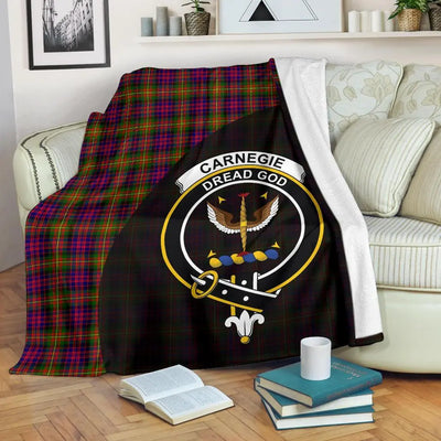 Clan Carnegie Modern Tartan Crest Blanket Wave Style GX46