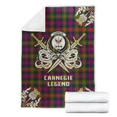 Clan Carnegie Modern Tartan Gold Courage Symbol Blanket LK50 Clan Carnegie Tartan Today
