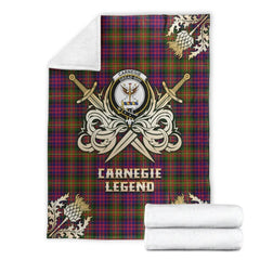 Clan Carnegie Modern Tartan Gold Courage Symbol Blanket LK50 Clan Carnegie Tartan Today