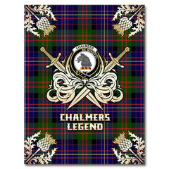 Clan Chalmers Modern Tartan Gold Courage Symbol Blanket XK19 Clan Chalmers Tartan Today