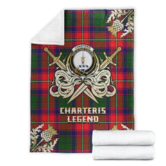 Clan Charteris Tartan Gold Courage Symbol Blanket SJ30 Clan Charteris Tartan Today