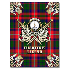 Clan Charteris Tartan Gold Courage Symbol Blanket SJ30 Clan Charteris Tartan Today