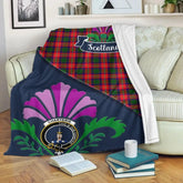 Clan Charteris (Earl of Wemyss) Tartan Crest Premium Blanket Thistle Style TR77 Clan Wemyss Tartan Today