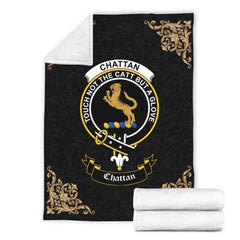 Clan Chattan Crest Tartan Premium Blanket Black KN76 Clan Chattan Tartan Today