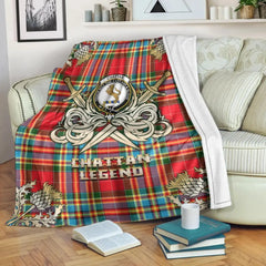 Clan Chattan Tartan Gold Courage Symbol Blanket HG60 Clan Chattan Tartan Today
