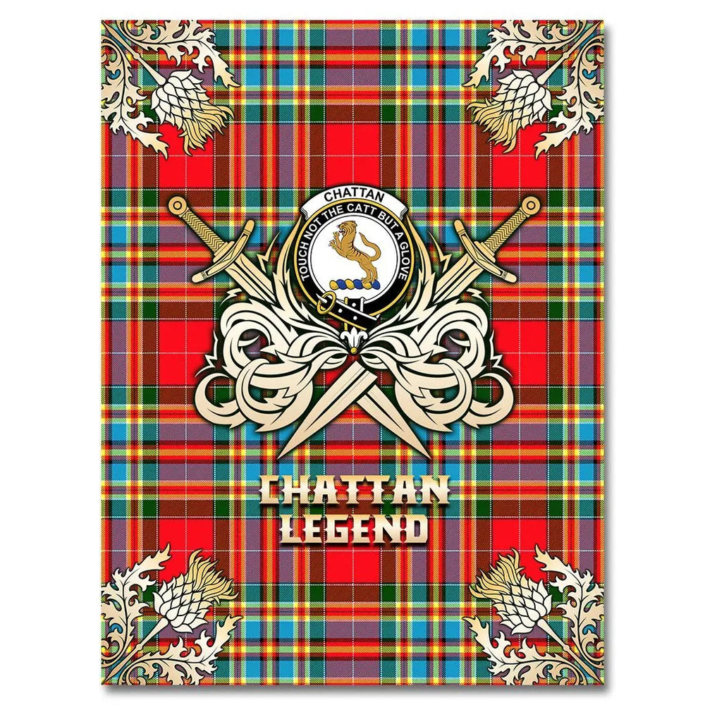 Clan Chattan Tartan Gold Courage Symbol Blanket HG60 Clan Chattan Tartan Today