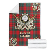 Clan Cheyne Tartan Gold Courage Symbol Blanket WW18 Clan Cheyne Tartan Today