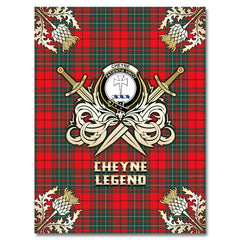 Clan Cheyne Tartan Gold Courage Symbol Blanket WW18 Clan Cheyne Tartan Today