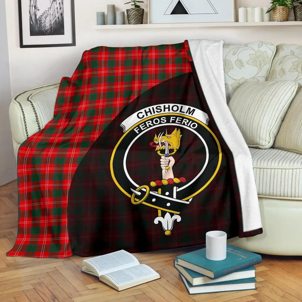 Clan Chisholm Modern Tartan Crest Blanket Wave Style YM30 Clan Chisholm Tartan Today