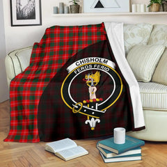 Clan Chisholm Modern Tartan Crest Blanket Wave Style YM30 Clan Chisholm Tartan Today