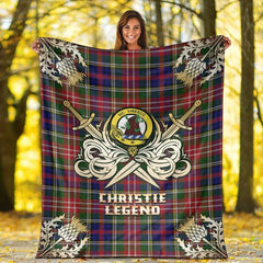 Clan Christie Tartan Gold Courage Symbol Blanket QB14 Clan Christie Tartan Today