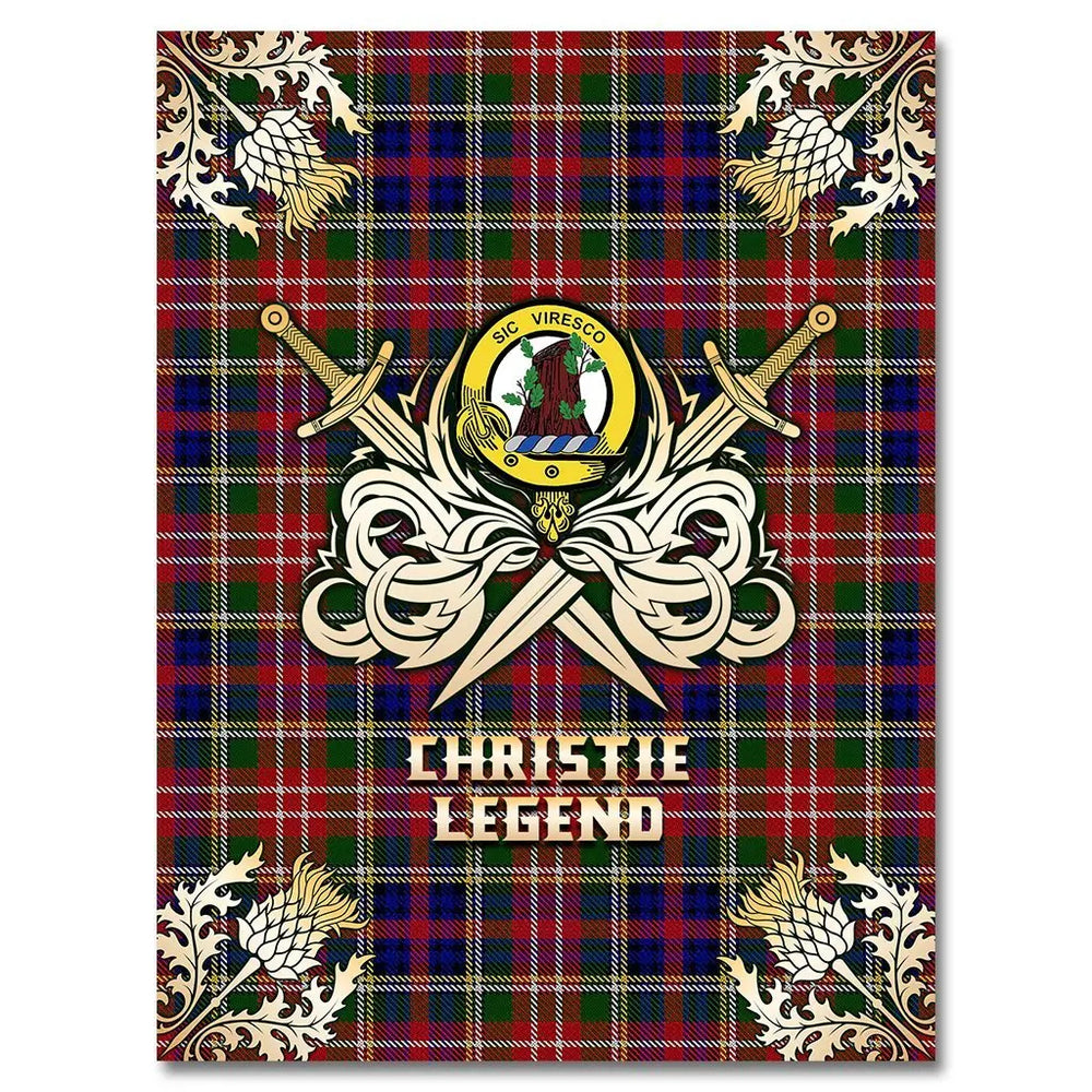 Clan Christie Tartan Gold Courage Symbol Blanket QB14 Clan Christie Tartan Today