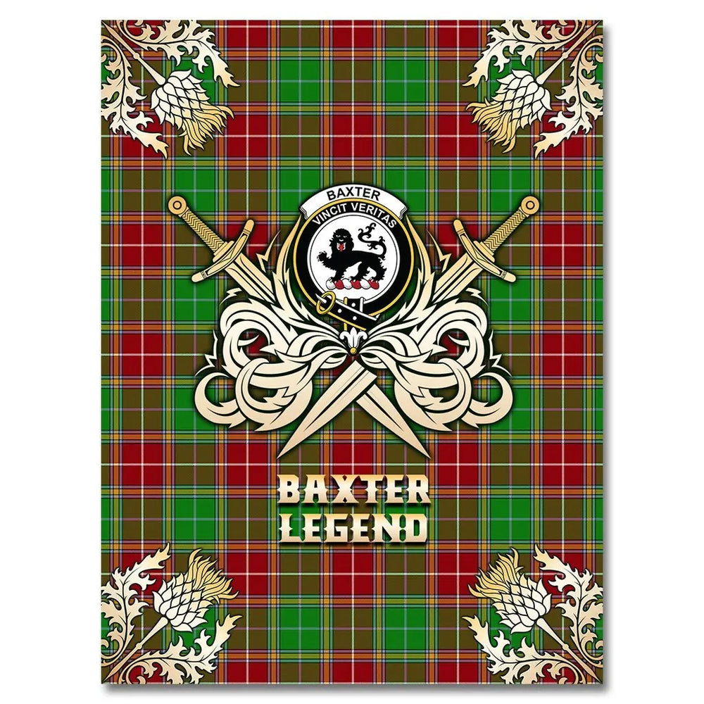 Clan Clan Baxter Modern Tartan Gold Courage Symbol Blanket BU58 Clan Baxter Tartan Today