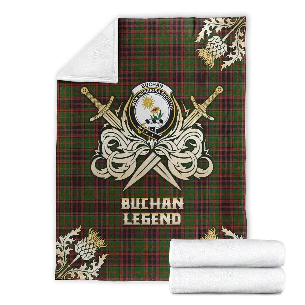 Clan Clan Buchan Modern Tartan Gold Courage Symbol Blanket PI48 Clan Buchan Tartan Today