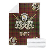 Clan Clan Buchan Modern Tartan Gold Courage Symbol Blanket PI48 Clan Buchan Tartan Today