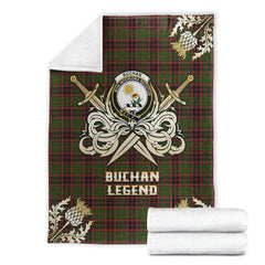 Clan Clan Buchan Modern Tartan Gold Courage Symbol Blanket PI48 Clan Buchan Tartan Today
