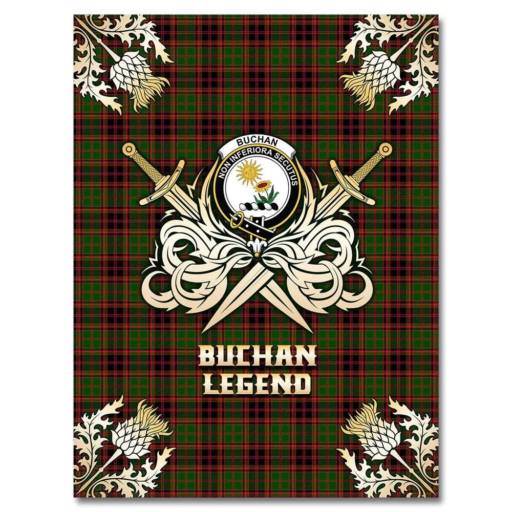 Clan Clan Buchan Modern Tartan Gold Courage Symbol Blanket PI48 Clan Buchan Tartan Today