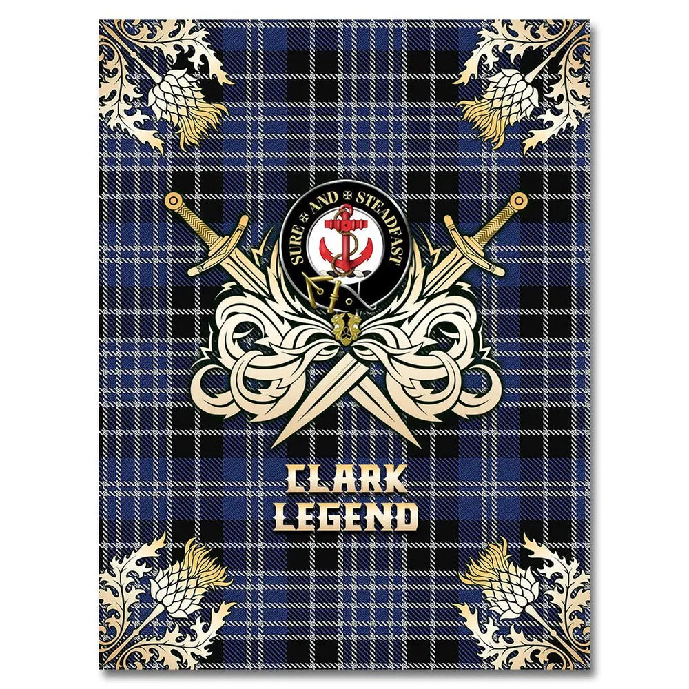 Clan Clark Tartan Gold Courage Symbol Blanket ON27 Clan Clark Tartan Today