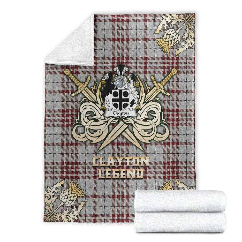 Clan Clayton Tartan Gold Courage Symbol Blanket UI46 Tartan Today