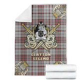 Clan Clayton Tartan Gold Courage Symbol Blanket UI46 Tartan Today