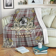 Clan Clayton Tartan Gold Courage Symbol Blanket UI46 Tartan Today