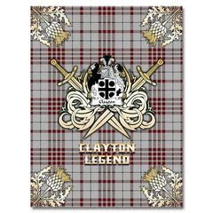 Clan Clayton Tartan Gold Courage Symbol Blanket UI46 Tartan Today