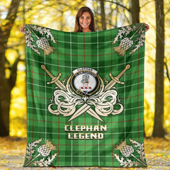Clan Clephan Tartan Gold Courage Symbol Blanket UX87 Clan Clephan Tartan Today