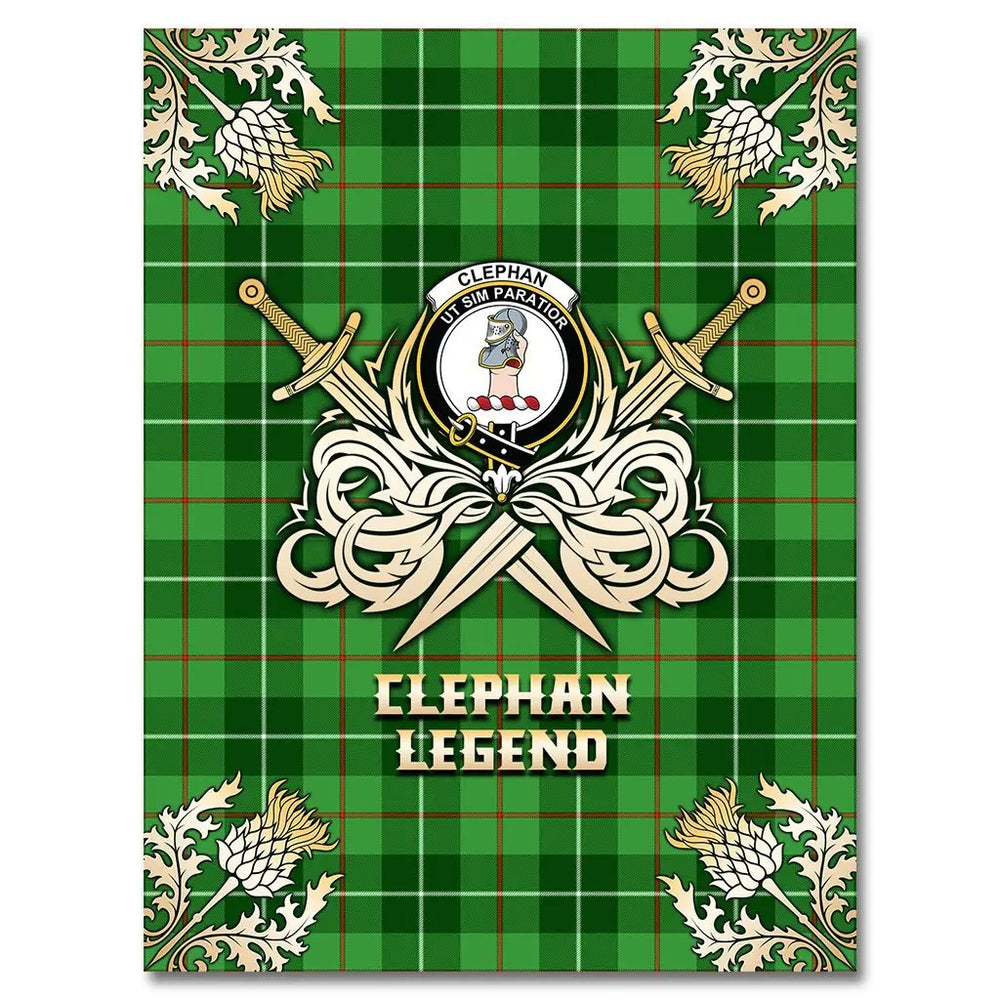 Clan Clephan Tartan Gold Courage Symbol Blanket UX87 Clan Clephan Tartan Today