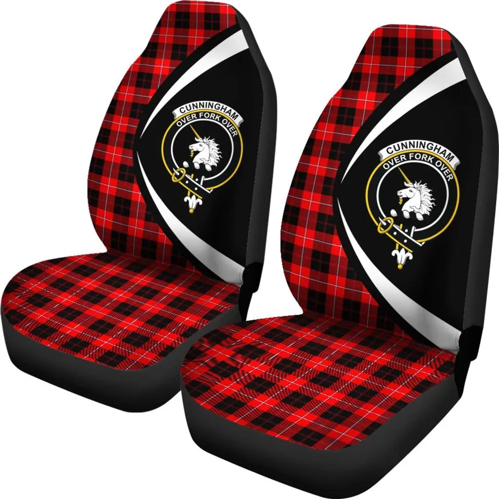 Clan Cunningham Modern Tartan Crest Circle Style Car Seat Cover FL86 Clan Cunningham Tartan Today