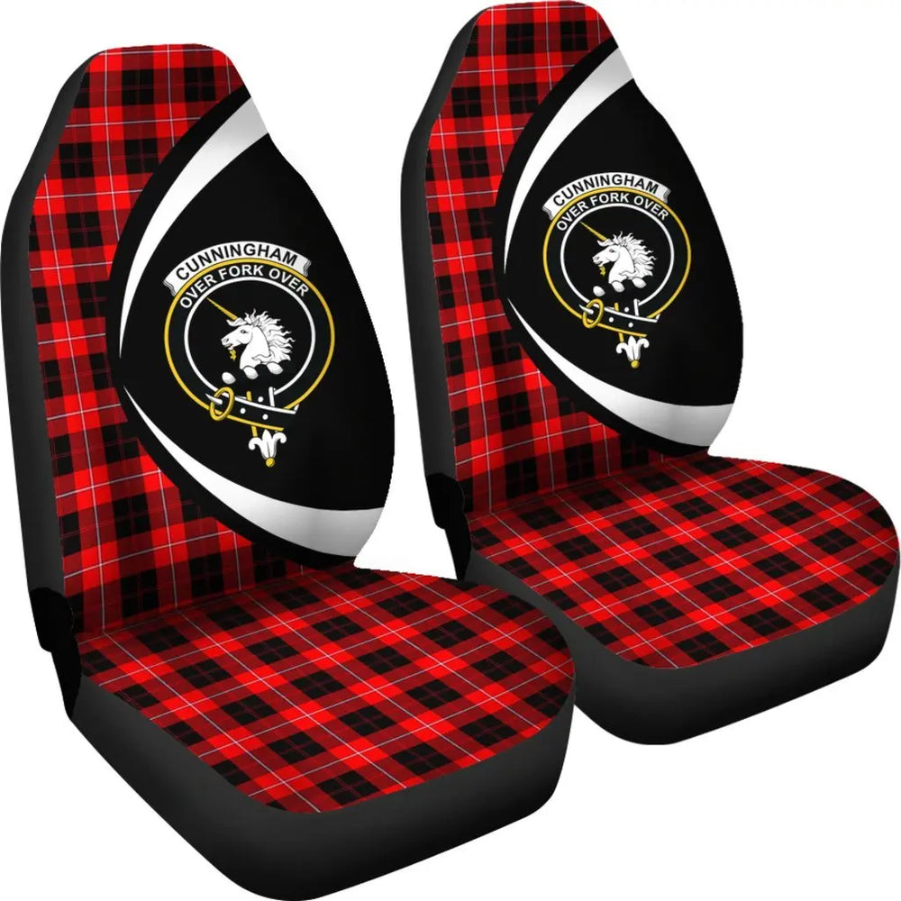 Clan Cunningham Modern Tartan Crest Circle Style Car Seat Cover FL86 Clan Cunningham Tartan Today