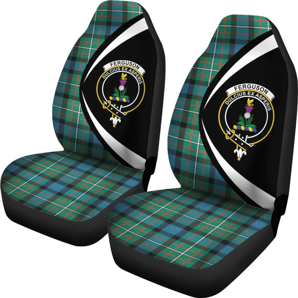 Clan Ferguson Ancient Tartan Crest Circle Style Car Seat Cover PH43 Tartan Today
