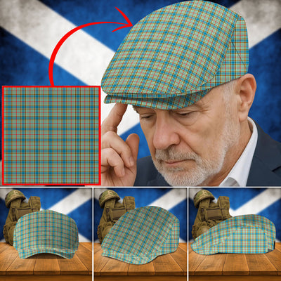 Clan Balfour Blue Tartan Flat Cap EH10