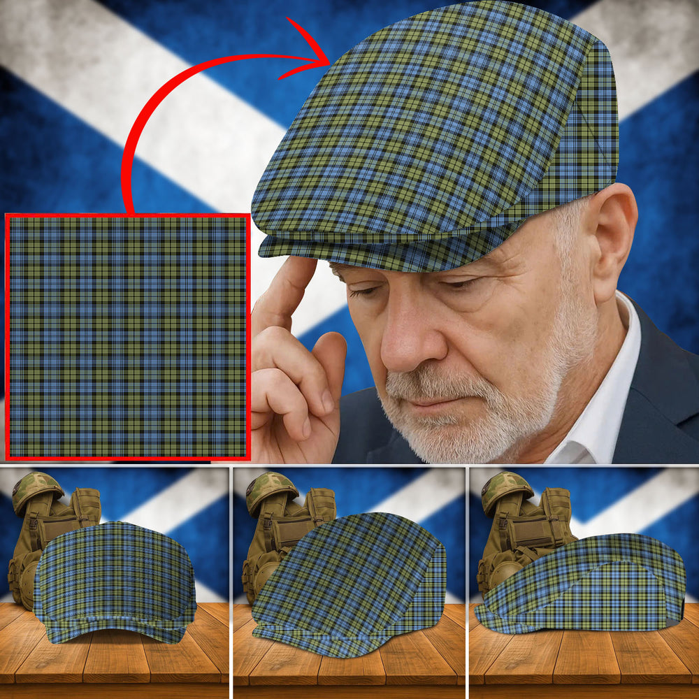 Clan Campbell Faded Tartan Flat Cap QC10 Campbell Faded Tartan Tartan Today
