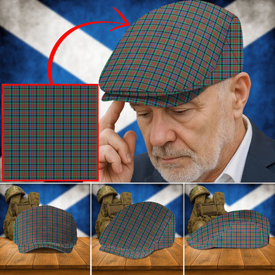 Clan MacDuff Hunting Ancient Tartan Flat Cap ZK69