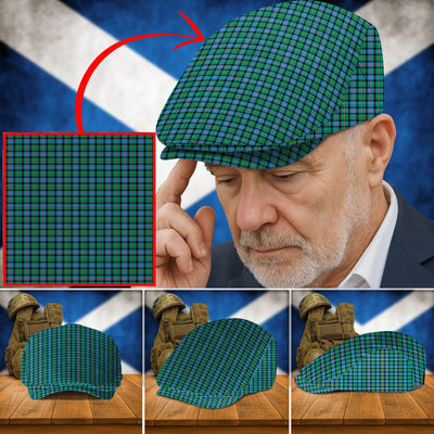 Clan Malcolm Ancient Tartan Flat Cap JZ89