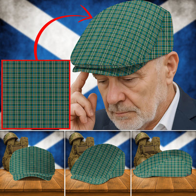 Clan Scott Green Ancient Tartan Flat Cap LU81