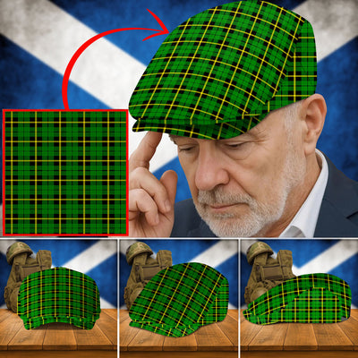 Clan Wallace Hunting Green Tartan Flat Cap DI53