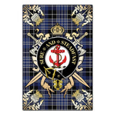 Clan Clark Tartan Crest Black Garden Flag - Gold Thistle JV18 Clan Clark Tartan Today