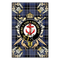 Clan Clark Tartan Crest Black Garden Flag - Gold Thistle JV18 Clan Clark Tartan Today